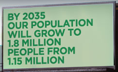 Statistic: By 2035 our population will grow to 1.8 million people from 1.15 million